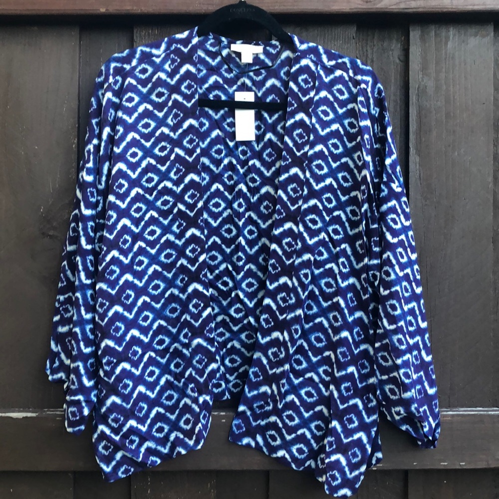 NWT Loft Navy and White Kimono